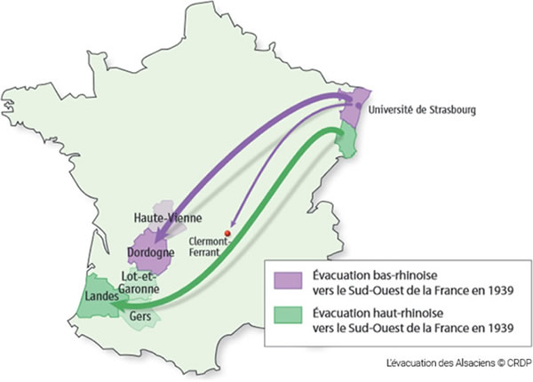 Exil des Alsaciens et Mosellans vers le Sud-Ouest 1940