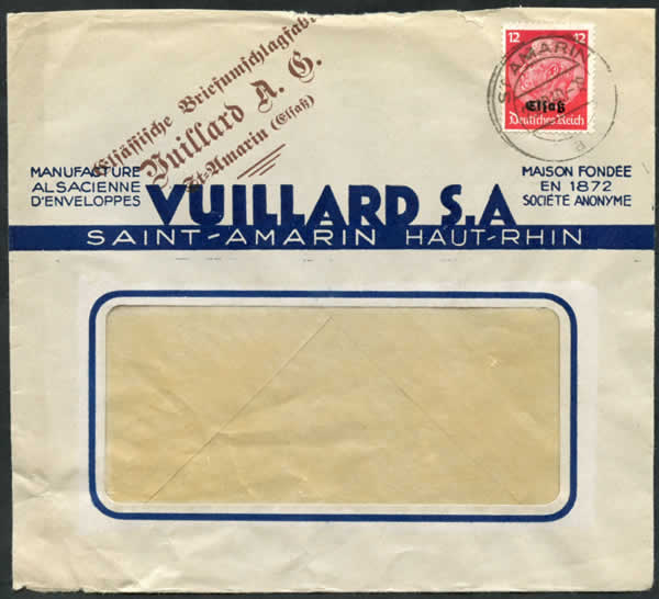 Enveloppe surchargée en allemand