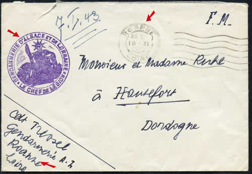 Gendarmerie d'Alsace Lorraine à roanne