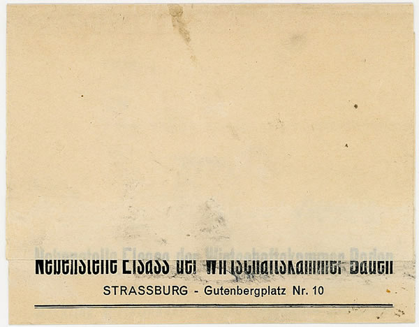 Bande de journal de l'annexe à Strasbourg de la Chambre de Commerce de Bade