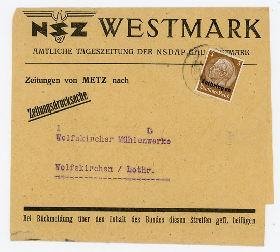 Bande du journal nazi imprimé à Metz