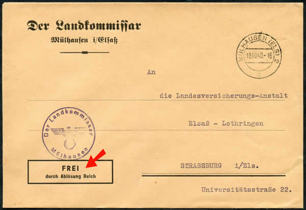 landkommissar Mulhausen affranchissement en compte