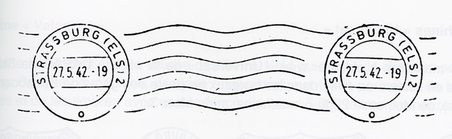 Oblitération rouleau de Strasbourg WWII