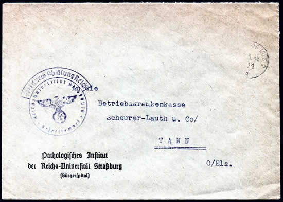 lettre de l'Universite de Strasbourg en franchise