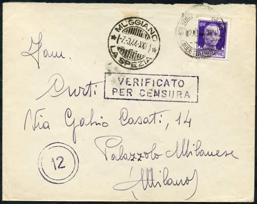 Lettre de Bordeaux pour l'Italie