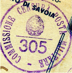 Cachet de censure militaire italienne