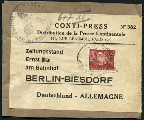 Bande de journal de la société Conti-press