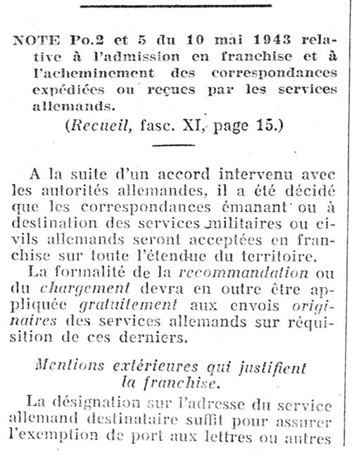 Courrier des militaires allemands en France