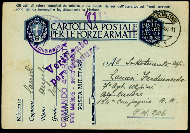 CPFM militaire avec censure militaire