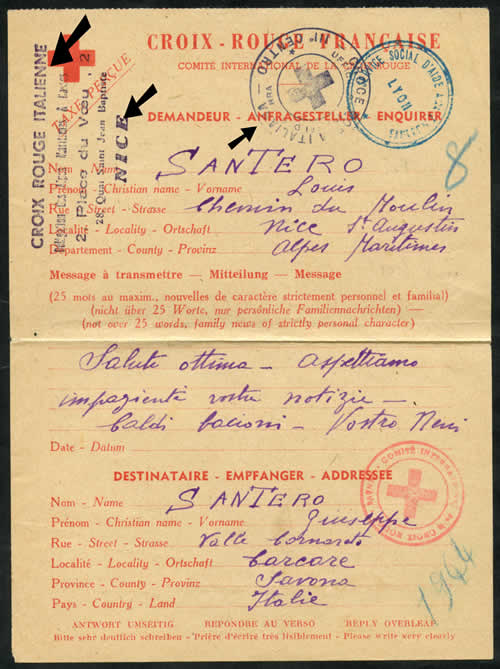 Formulaire Croix-Rouge Italienne