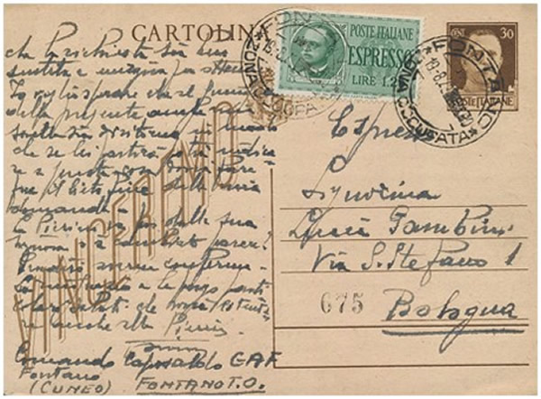 Oblitération Fontano Zona Occupata