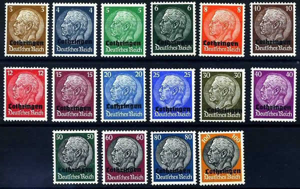 Timbres surchargés Lothringen