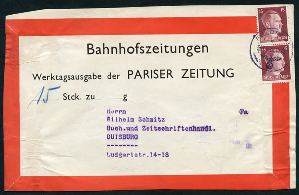 étiquette hors sac du parizer Zeitung