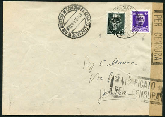 Lettre de la base italienne atlantique