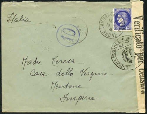 Lettre du Rhone vers menton