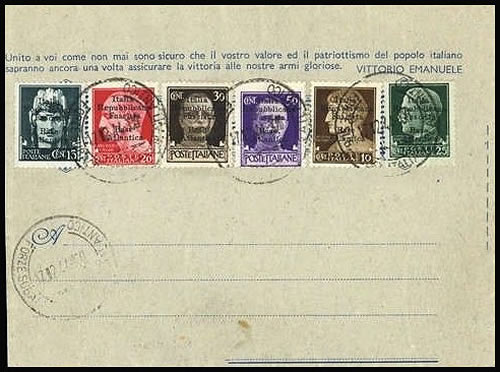 Série italienne base de Bordeaux type 1 sur lettre