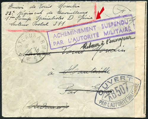 Griffe acheminement suspendu