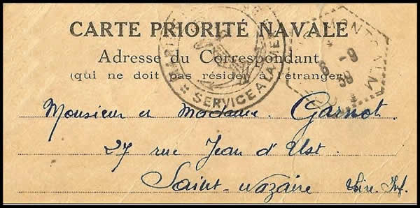 Carte de priorité navale