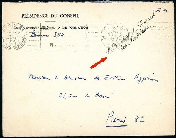 Griffe de franchise du Président daladier