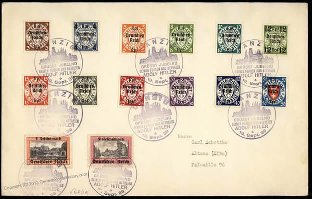 Lettre recommandée de danzig 1/9/39