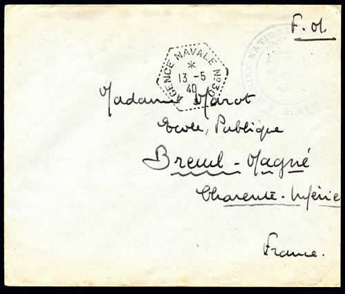 Agence Navale No30 sur lettre