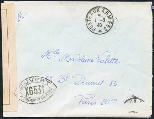 Lettre du front des Alpes oblitération muette