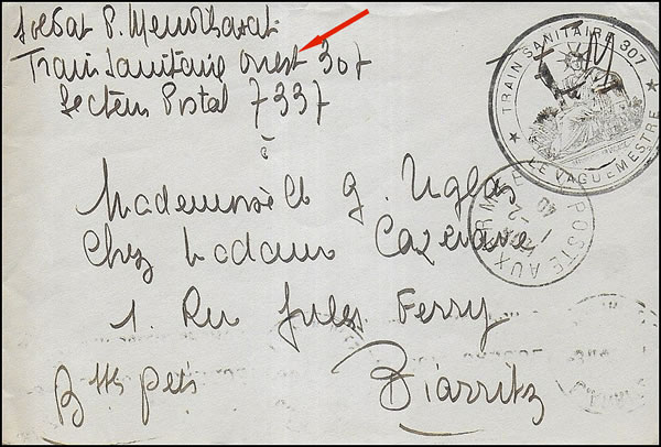 Train Sanitaire Ouest 317  1940 passé par la poste aux Armées