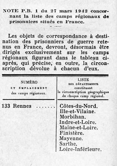 Camps de prisonniers en France