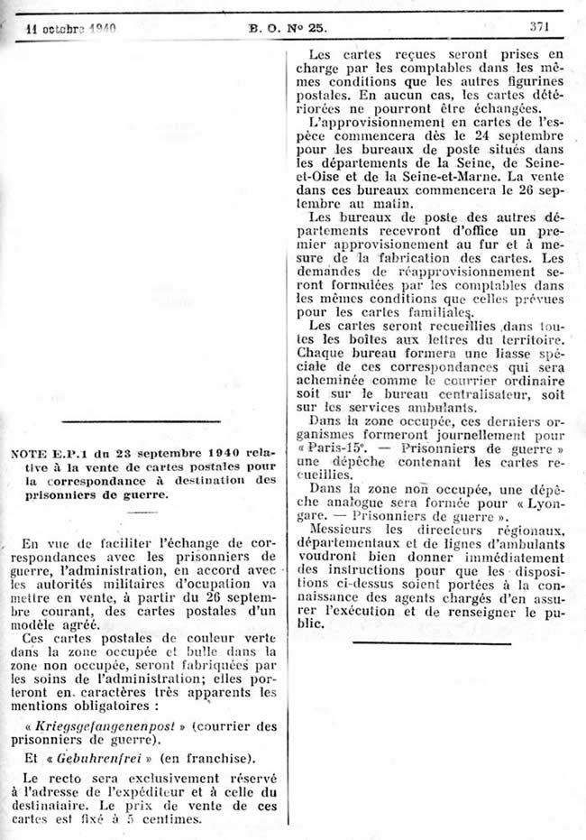 vente de cartes postales pour prisonniers