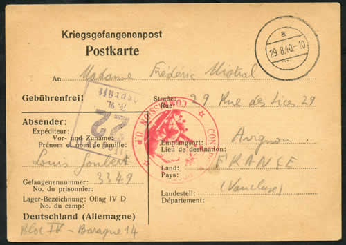 Commission UP envoi de colis