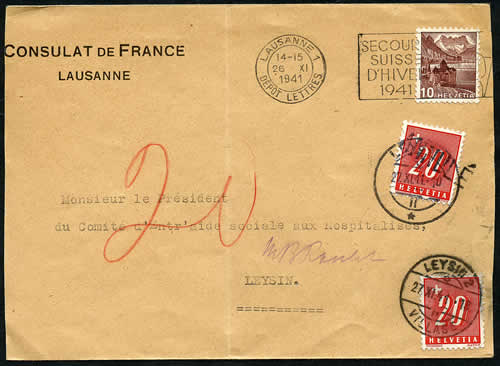 CLettre du Consul de France pour Leysin