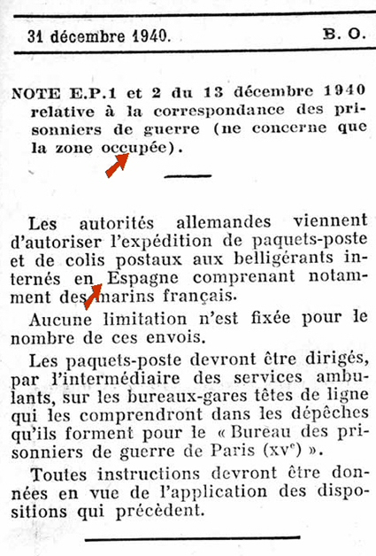 Marins internés en Espagne