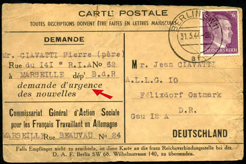 demande de nouvelles d'un travailleur du STO