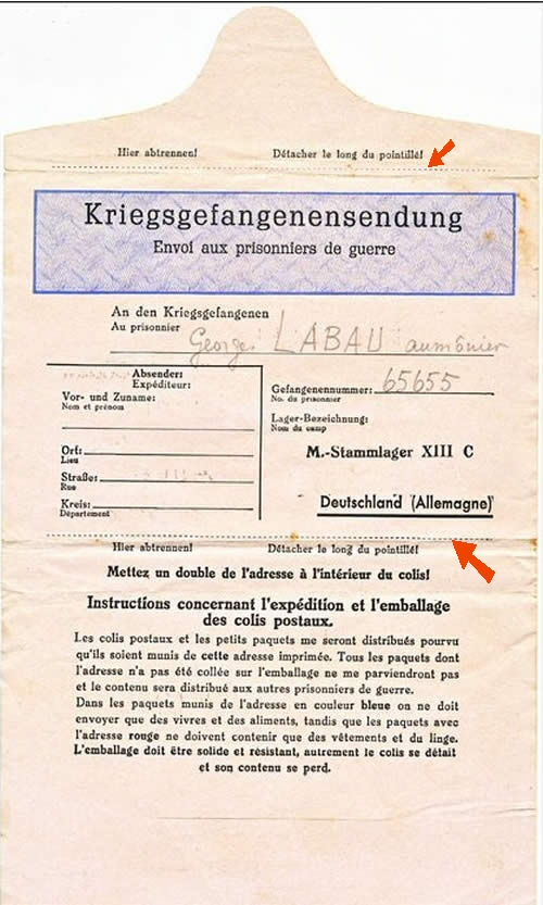 Etiquette à coller sur le colis