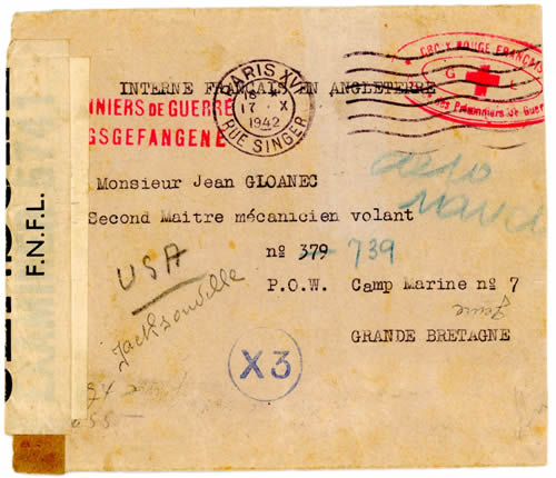 Lettre pour un Français prisonnier en Grande-Bretagne