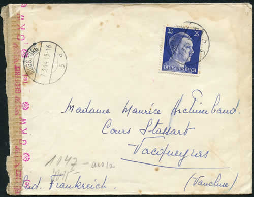 Lettre de la JOFTA d'Augsburg