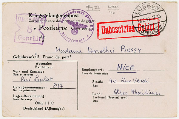 Carte-lettre-préimprimée de l'Oflag IIIC