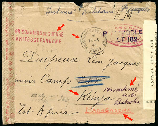 Lettre de France vers le Kenya