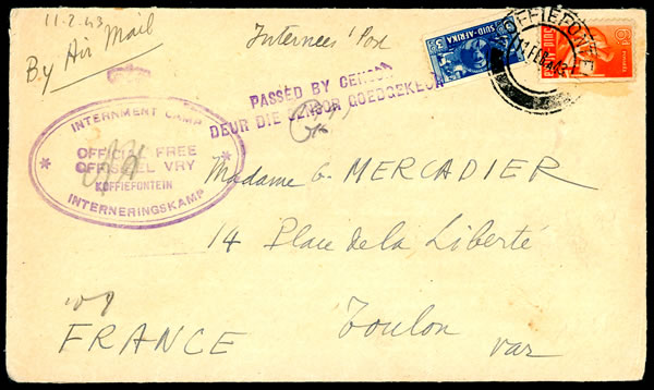 Lettre d'un prisonnier pétainiste en Afrique du Sud