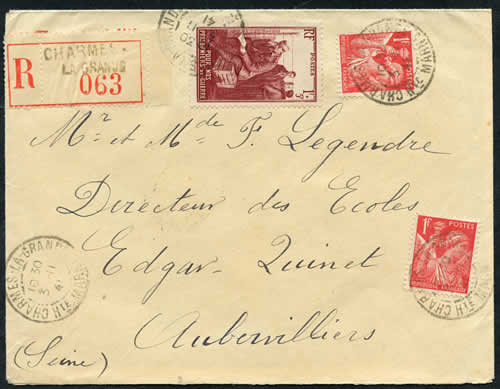 1F +5F prisonniers sur lettre