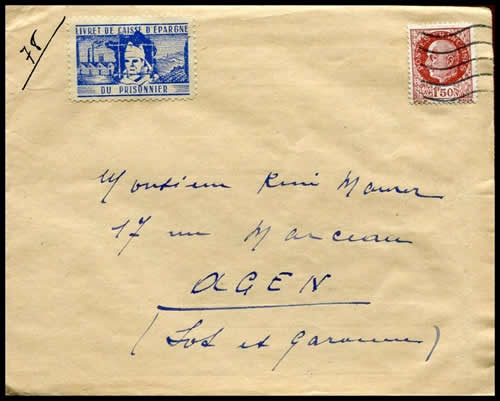 Vignette Livret du prisonnier sur enveloppe