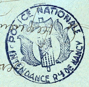 Cachet de la police nationale à francisque