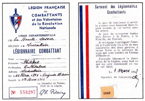Carte de légionnaire