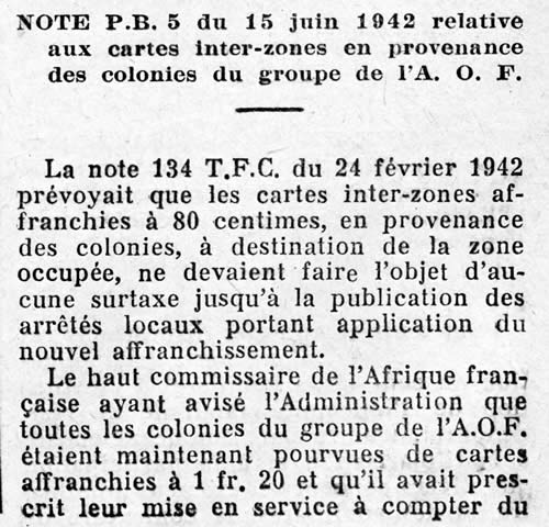 Cartes interzones AOF périmées