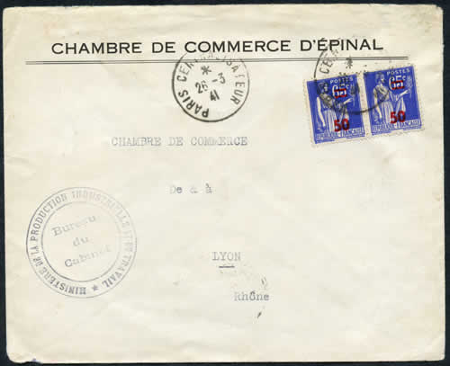 Lettre de la Chambre de Commerce d'Epinal pour Lyon