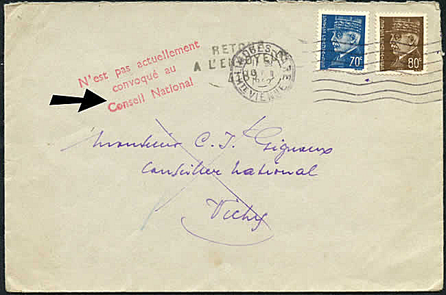 Griffe retour du Conseil national