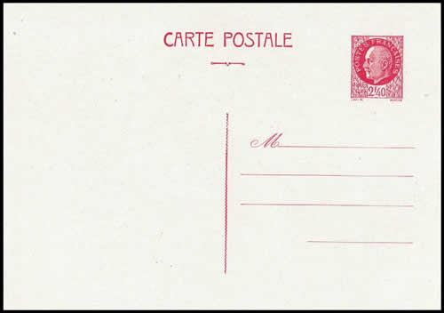 Entier carte postale à 2F40