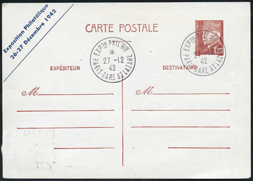 Entier pétain repiqué