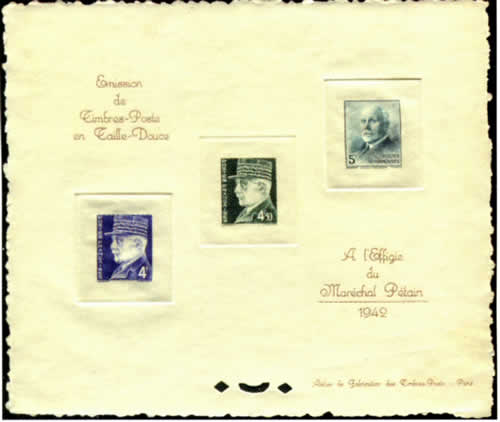 Epreuve de luxe timbres en taille-douce