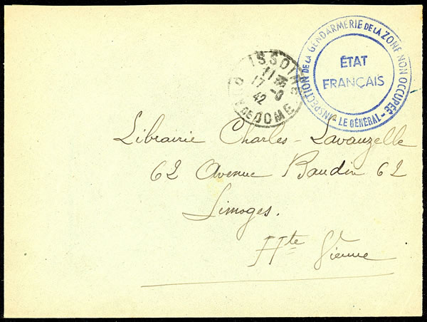 Franchise de l'inspecteur général de la gendarmerie en zone non occupée à Issoire